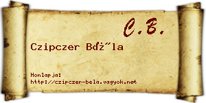 Czipczer Béla névjegykártya